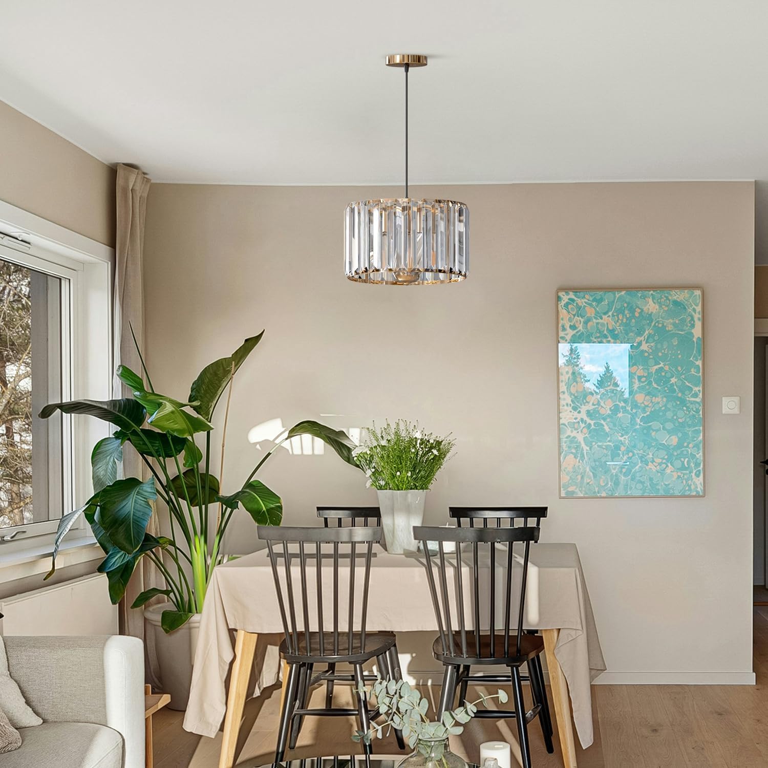 crystal gold lampshade light