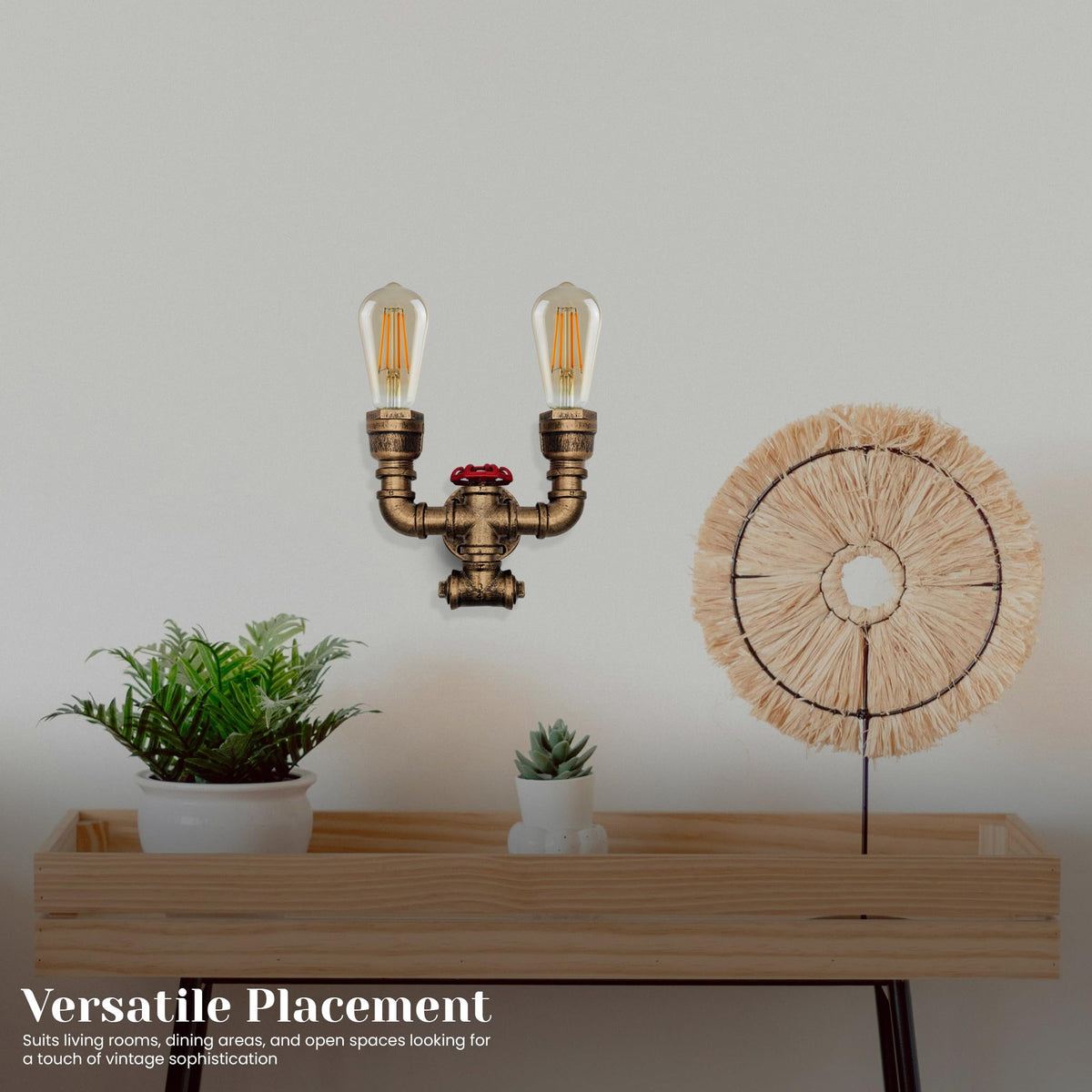 pipe light for wall edison