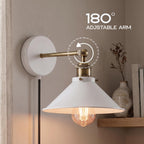 2 Pack Industrial Plug-In E27 Wall Light with Dimmer Switch – 2m Cord ~1205