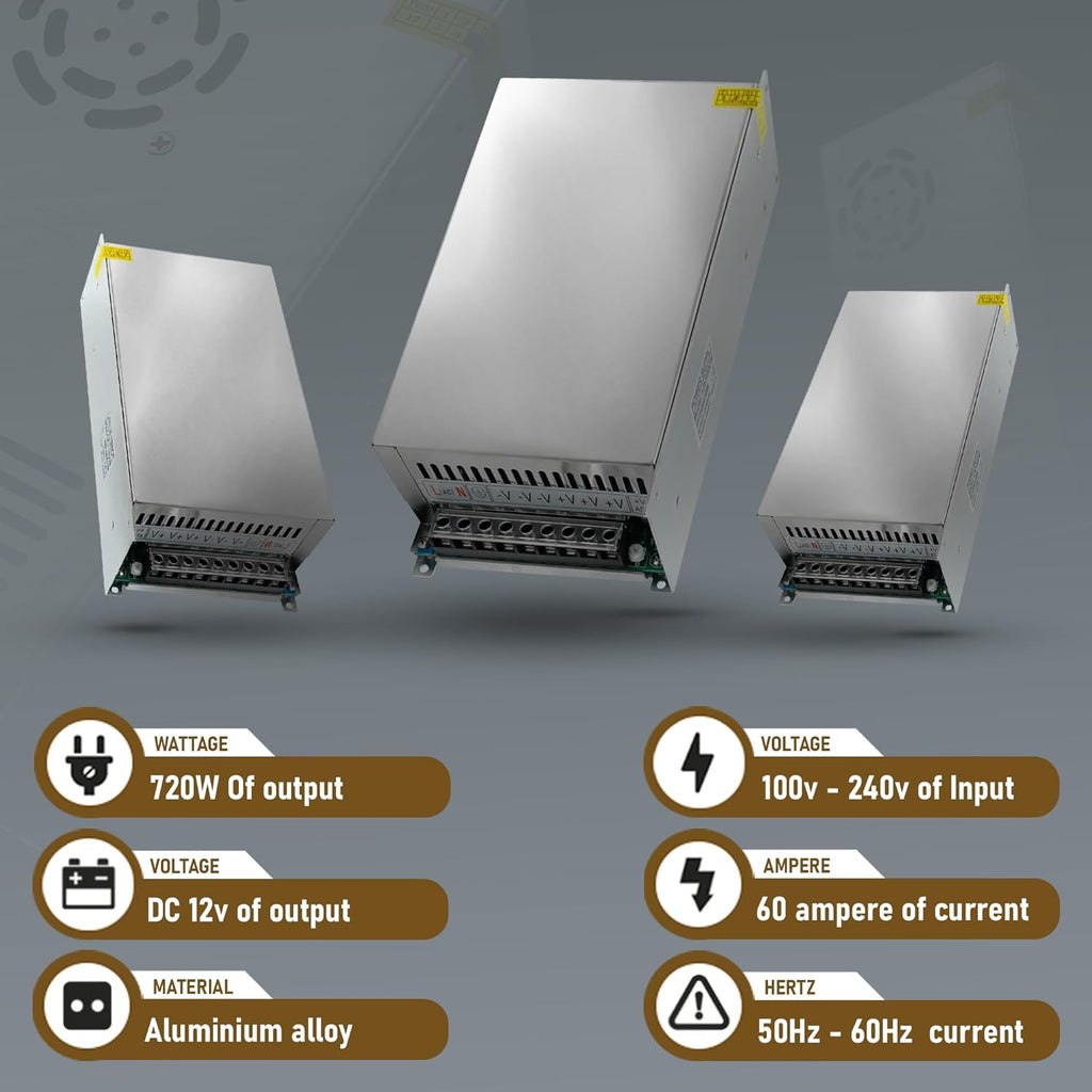 Universal Regulated DC Power Supply 12V 60A 720W ~1053