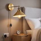2 Pack Industrial Plug-In E27 Wall Light with Dimmer Switch – 2m Cord ~1205