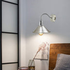 DC VOLTAGE Retro Swan Neck Wall Sconce | Yellow Brass Industrial Light ~1064