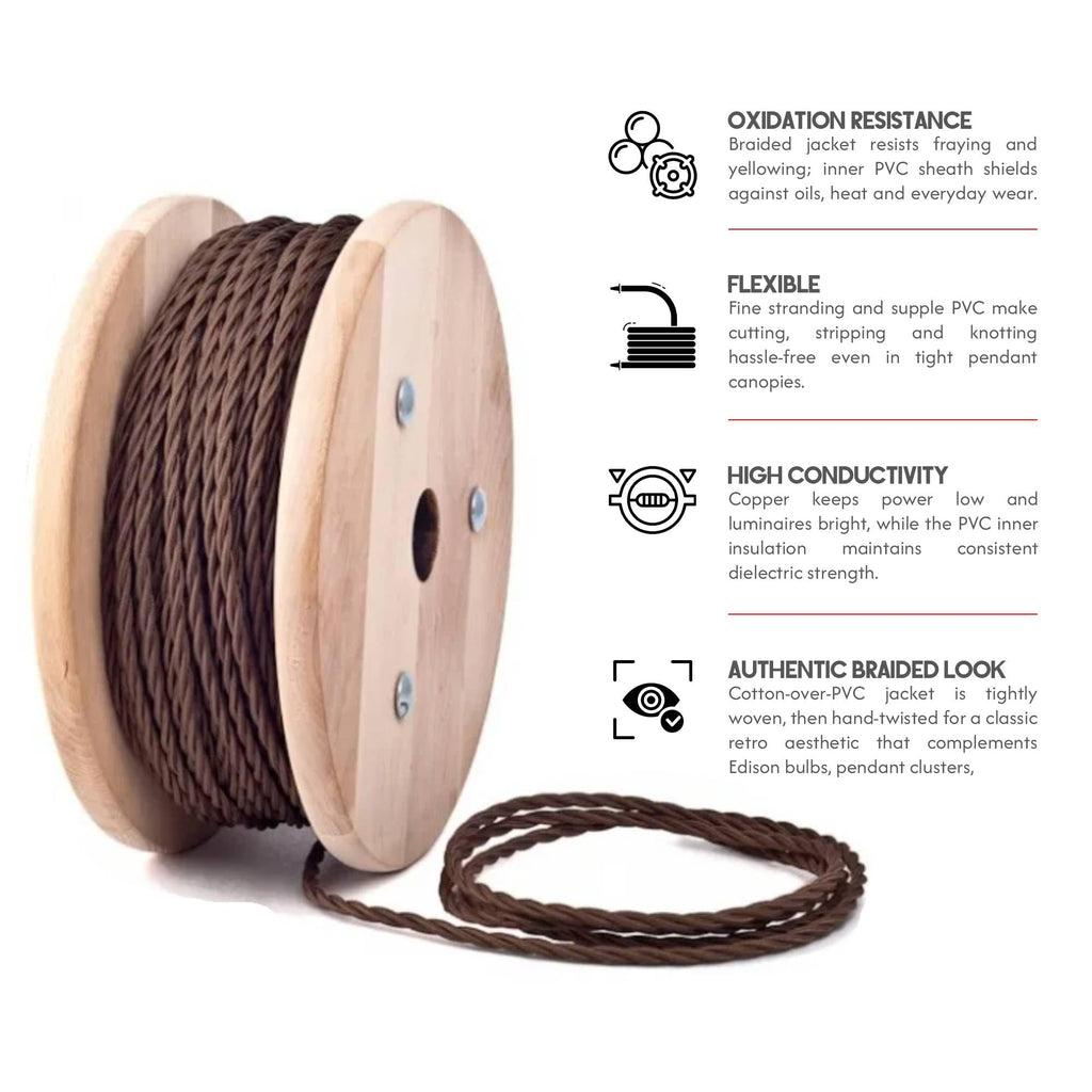 twisted fabric lighting cable