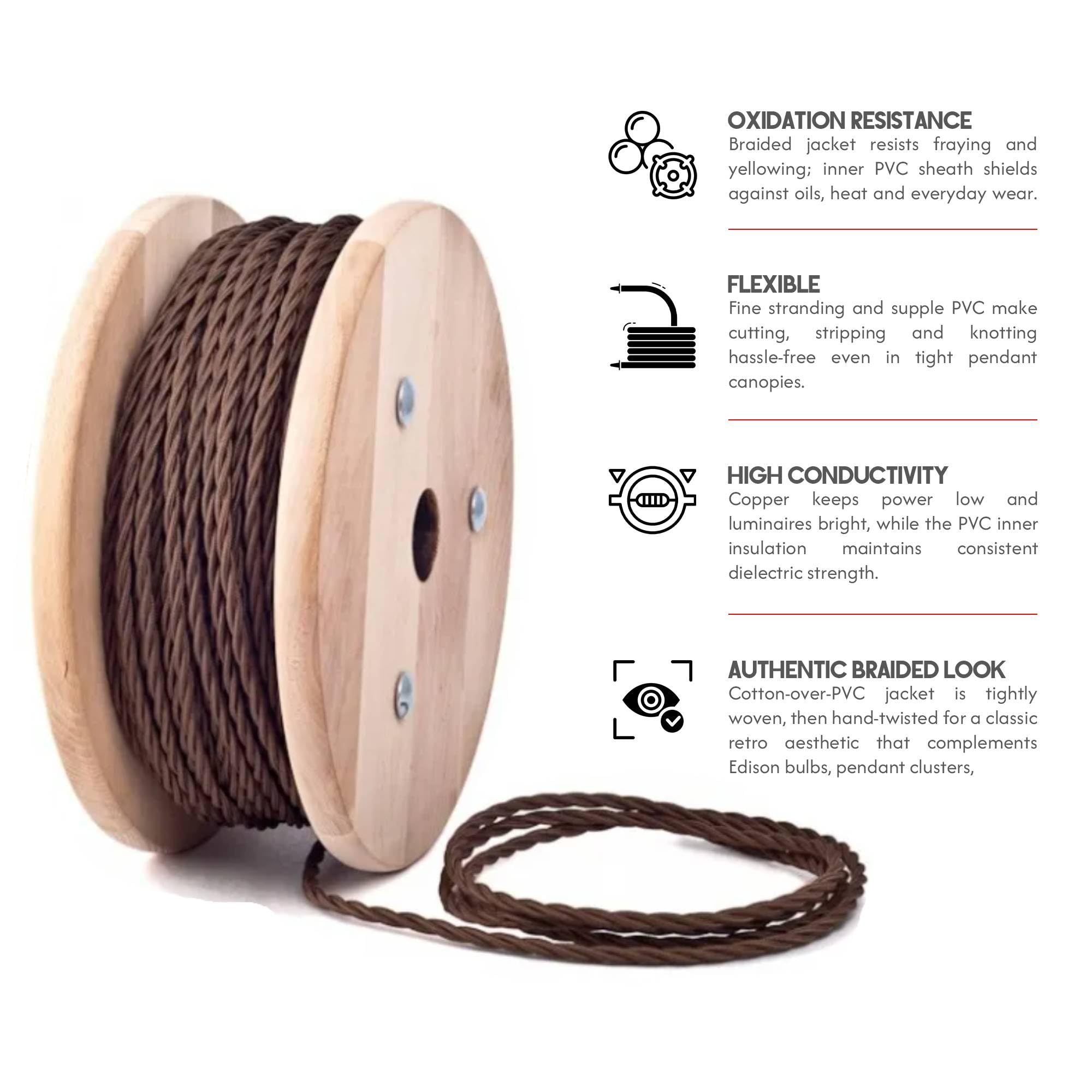 twisted fabric lighting cable