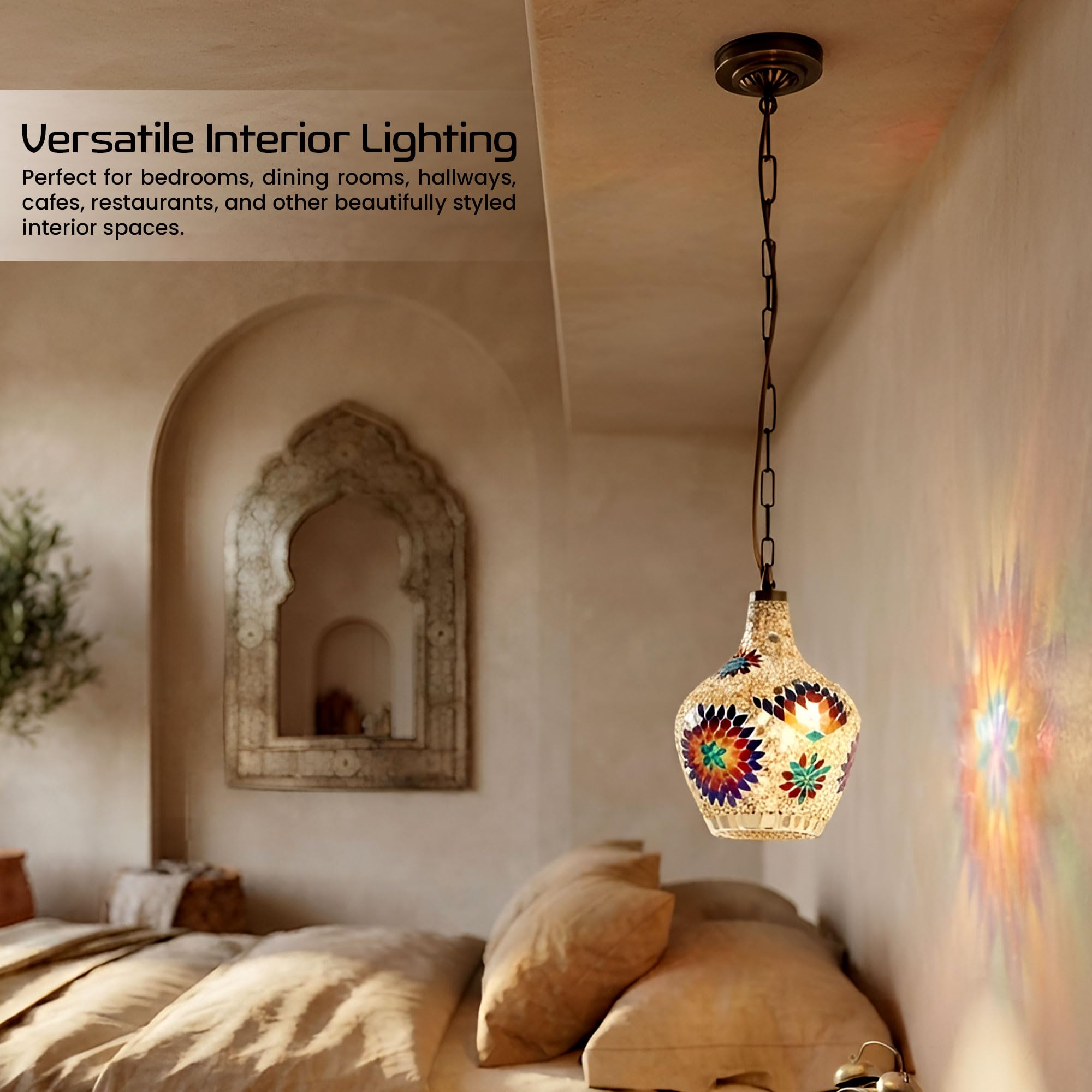 Turkish Moroccan Mosaic Pendant Light Fixture ~1192