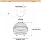 Vintage Glass Pendant Light Fixture ~1189