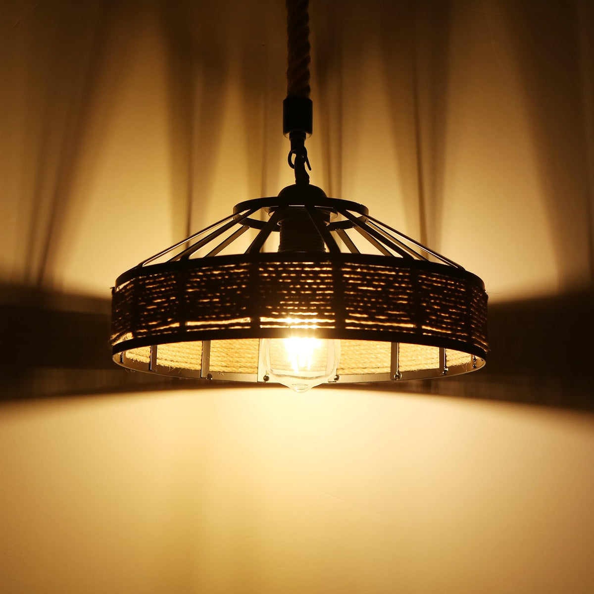 coastal hemp rope ceiling ligh
