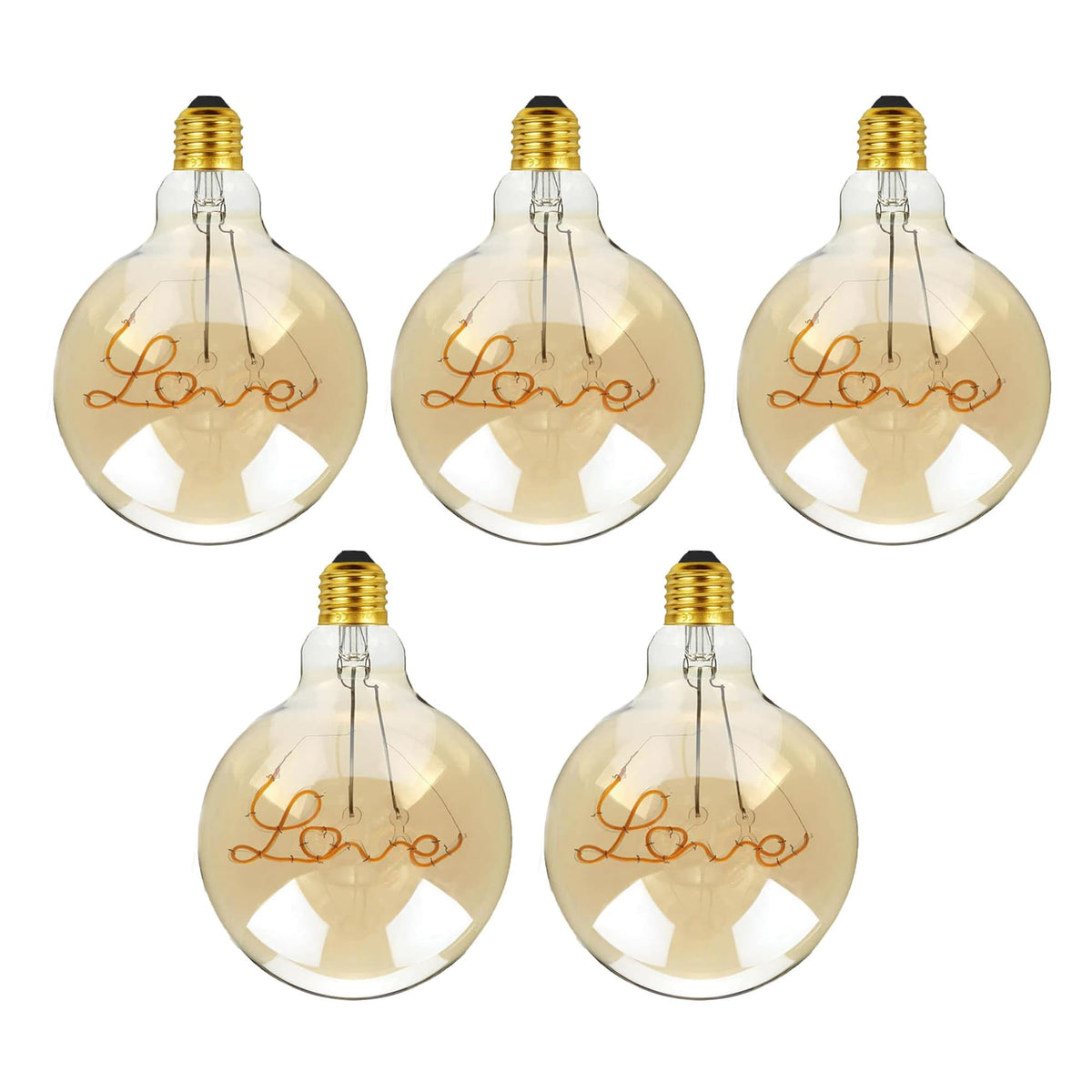 4W E27 LOVE Filament LED Bulb – G125 Amber Glass ~1044