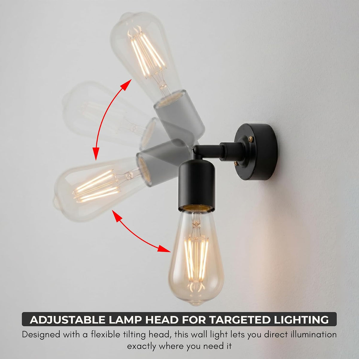 ADJUSTABLE LAMP HEAD FOR TARGETED LIGHTING.
