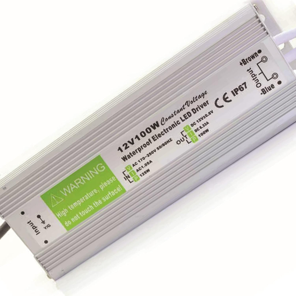 LED Driver 12VIP67 100W Waterproof Power Supply outdoor use Transformer Adapter for LED Strip and Bulb ~1060