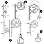 Brushed copper metal cage wall light for hallway