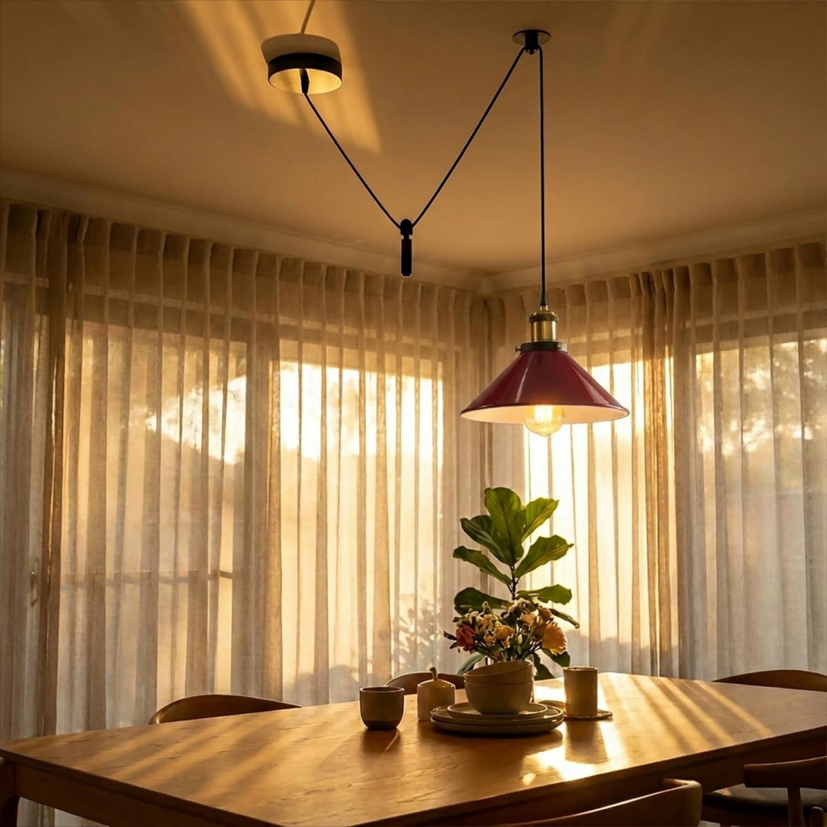 industrial metal shade hanging