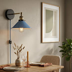 Industrial Plug-in Wall Light | Adjustable Brass Arm & Dimmer E27 ~1204