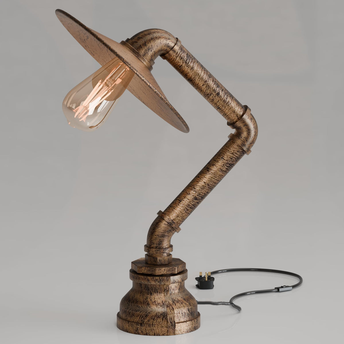 vintage desk light with pipe d