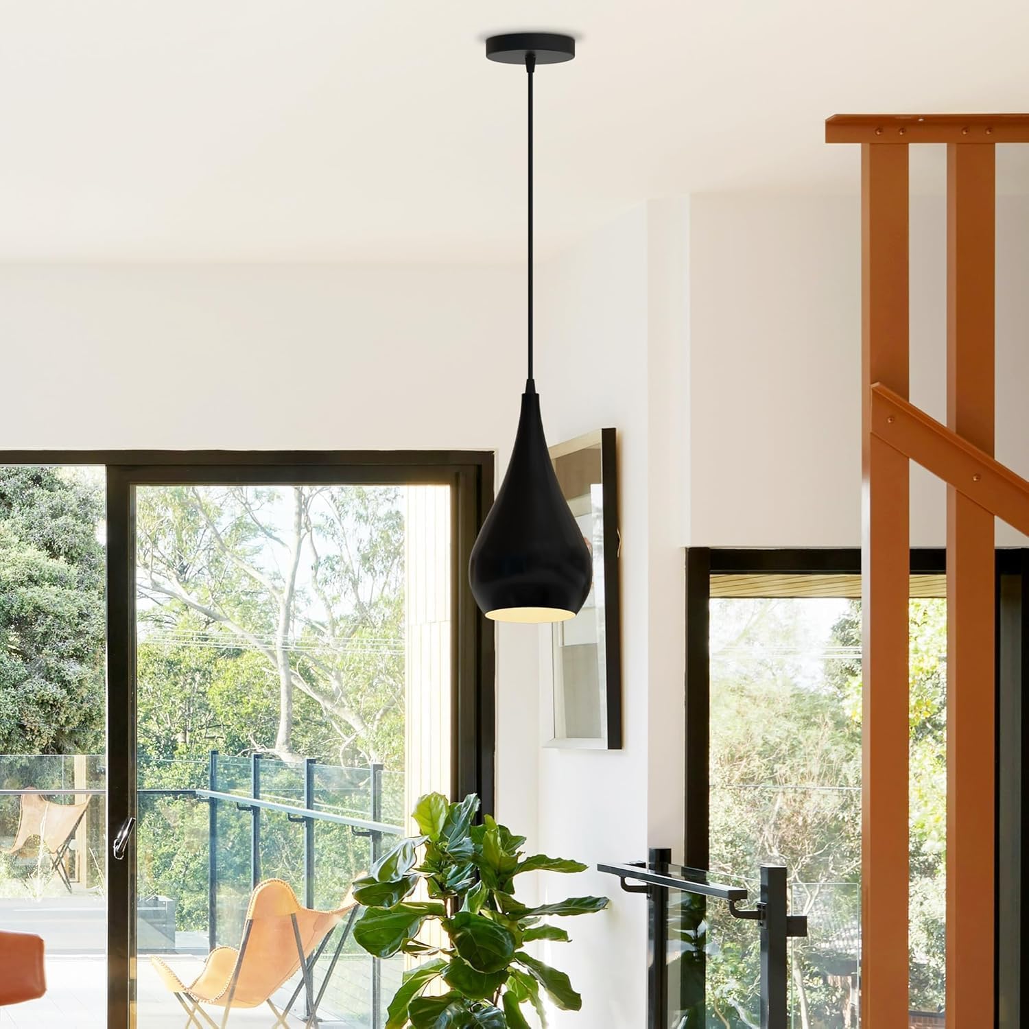 retro black light orange ceili