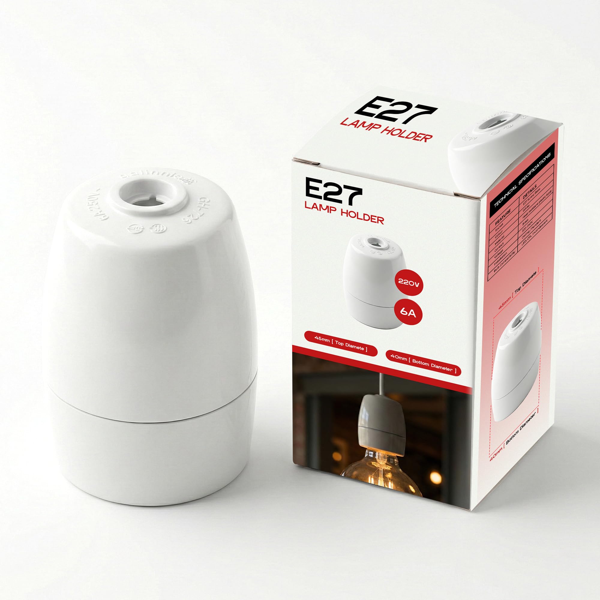 cord lamp grip holder white