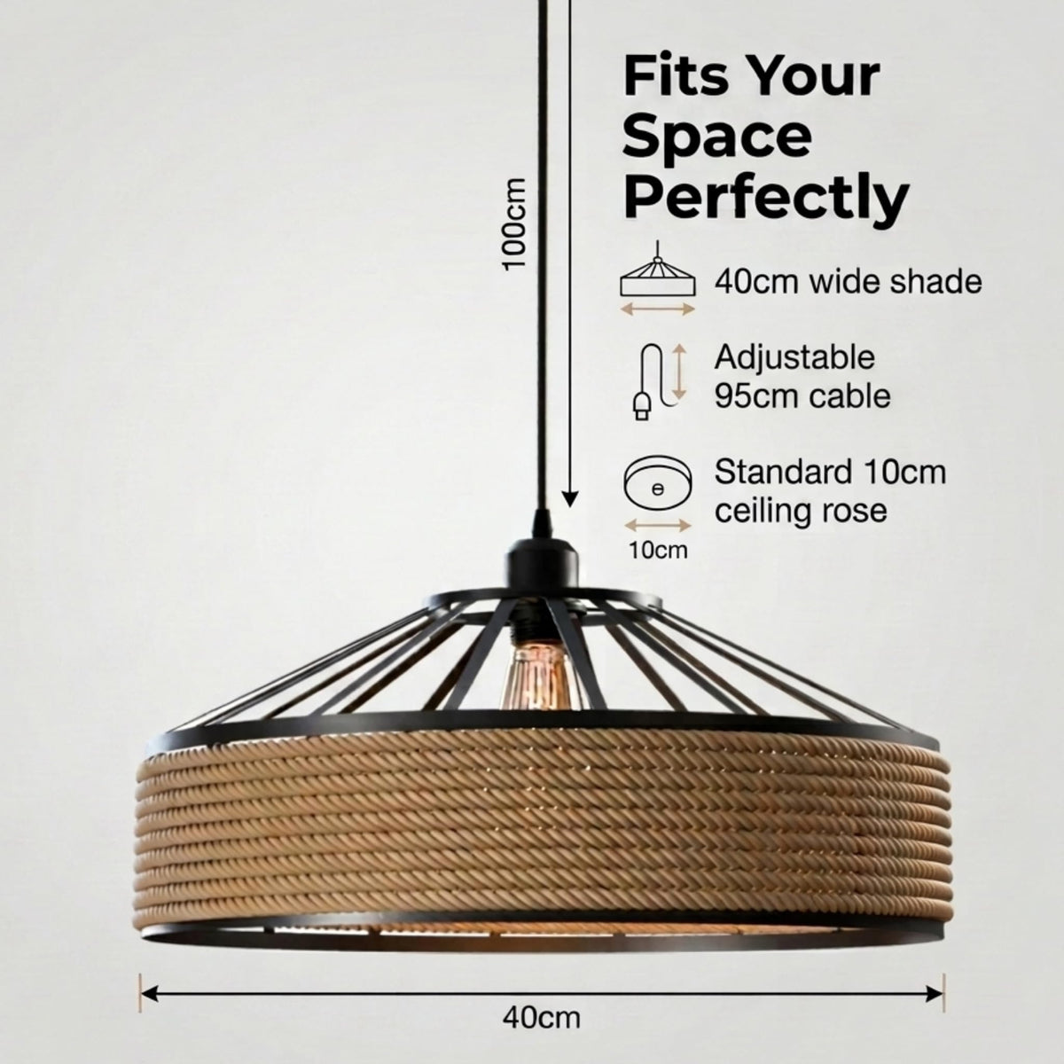 woven hemp rope hanging light