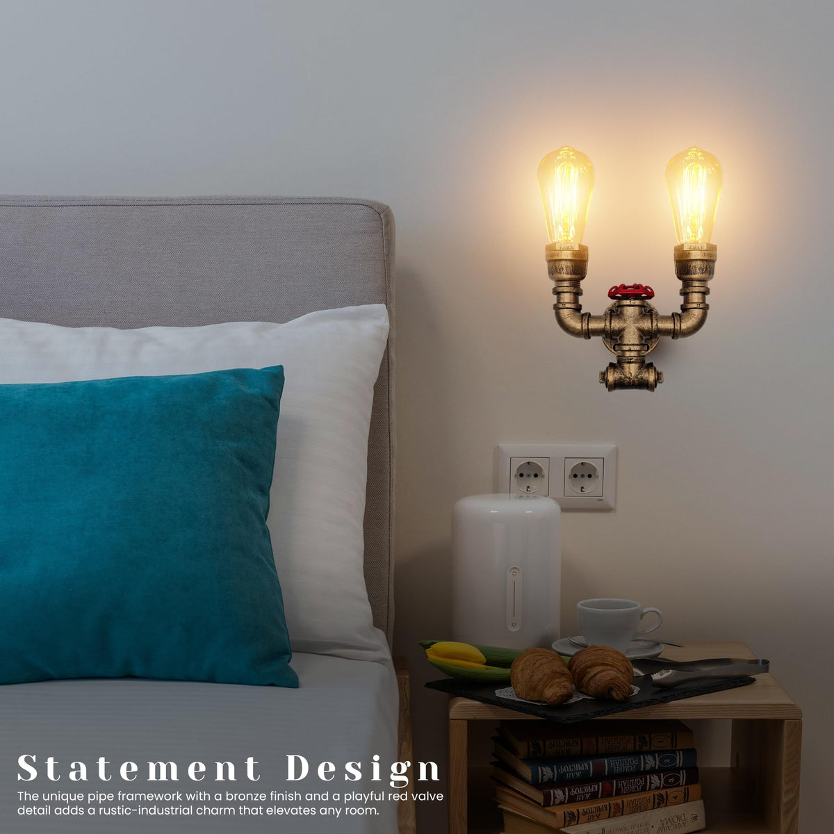 pipe light for wall edison