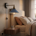 Industrial Plug-in Wall Light | Adjustable Brass Arm & Dimmer E27 ~1204