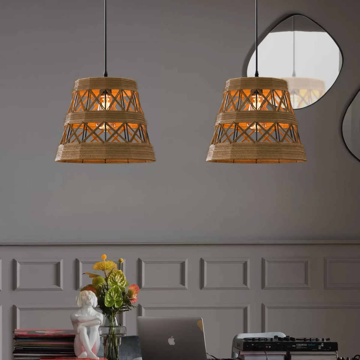 hallway hemp rope pendant lamp