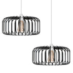 Modern Black Industrial Pendant Lamp Shades with Wire Cage Designc