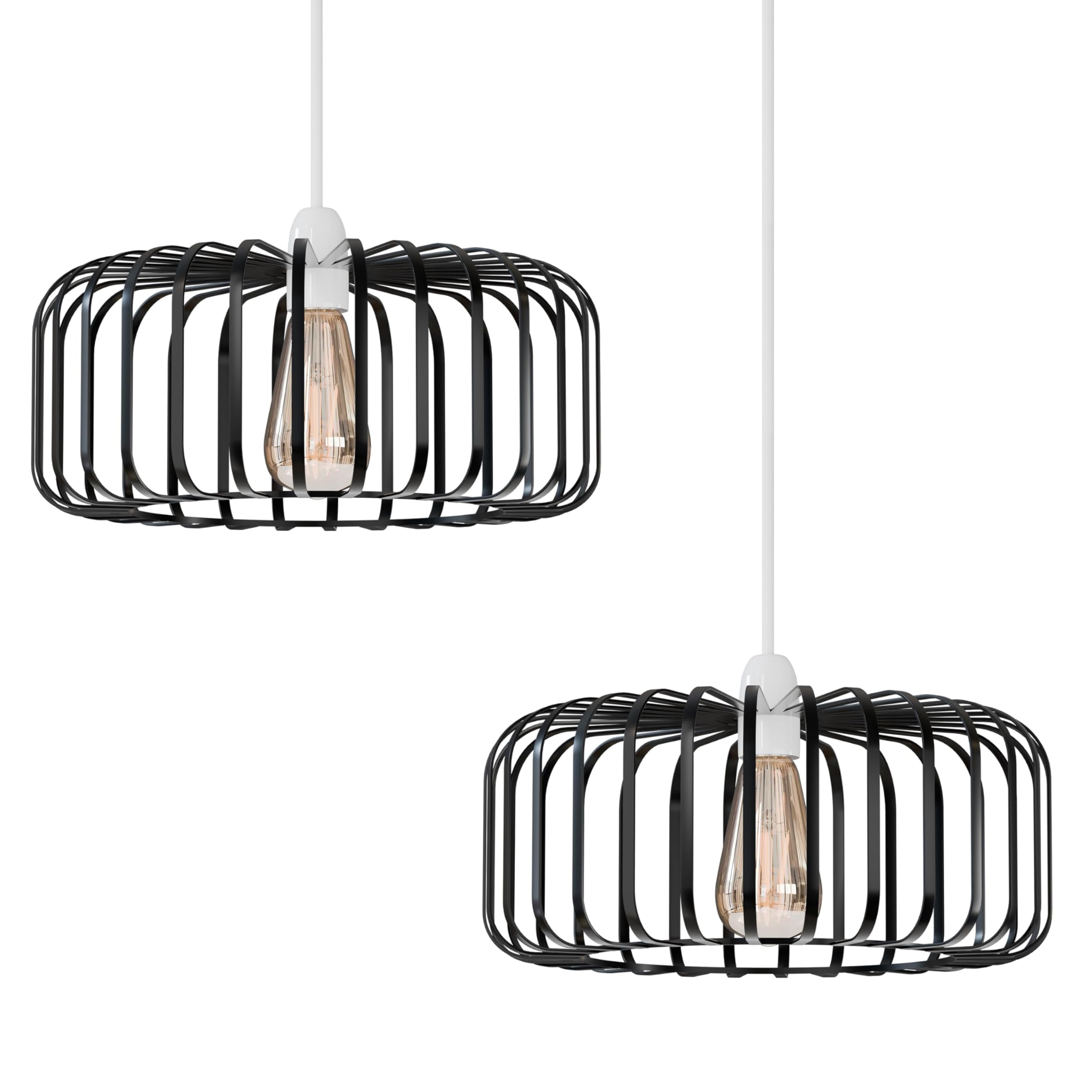 Modern Black Industrial Pendant Lamp Shades with Wire Cage Designc