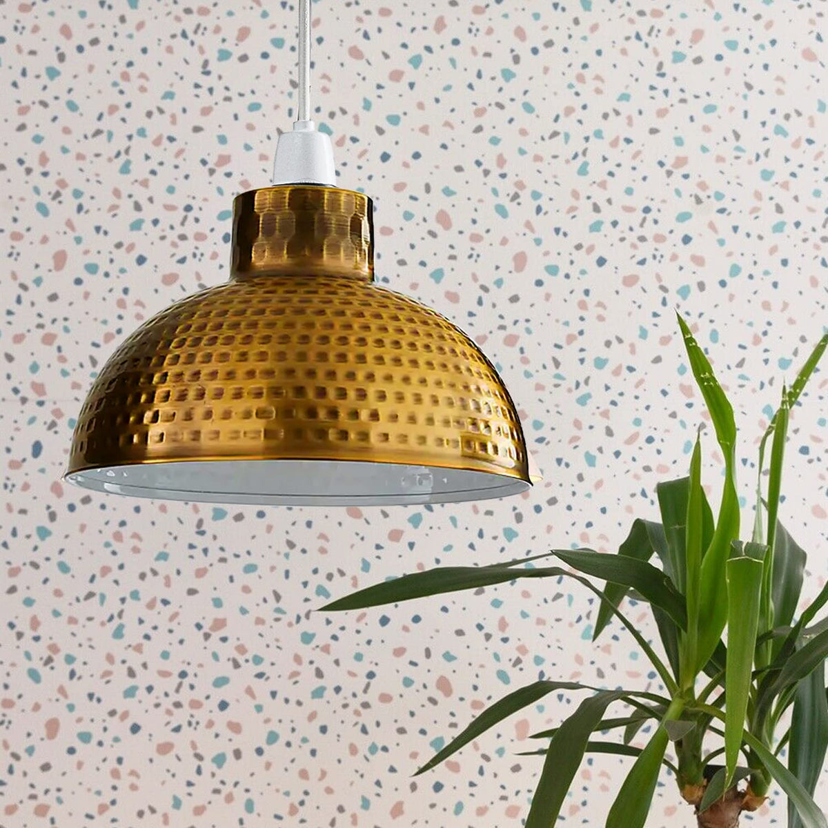 DC Voltage 26cm Metal Dome Lampshade with E27 Reducer Ring ~1215