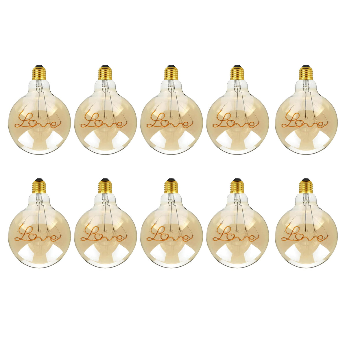 4W E27 LOVE Filament LED Bulb – G125 Amber Glass ~1044