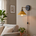 Industrial Plug-in Wall Light | Adjustable Brass Arm & Dimmer E27 ~1204