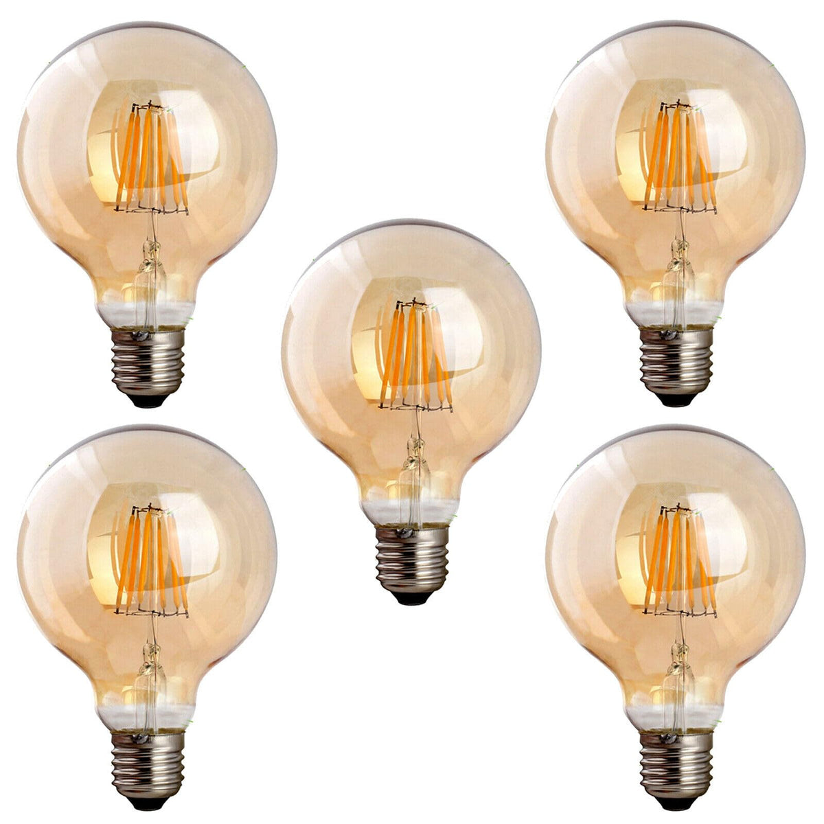 G95 E27 LED Filament Bulb 8W 800lm 2700K Amber Dimmable ~1226