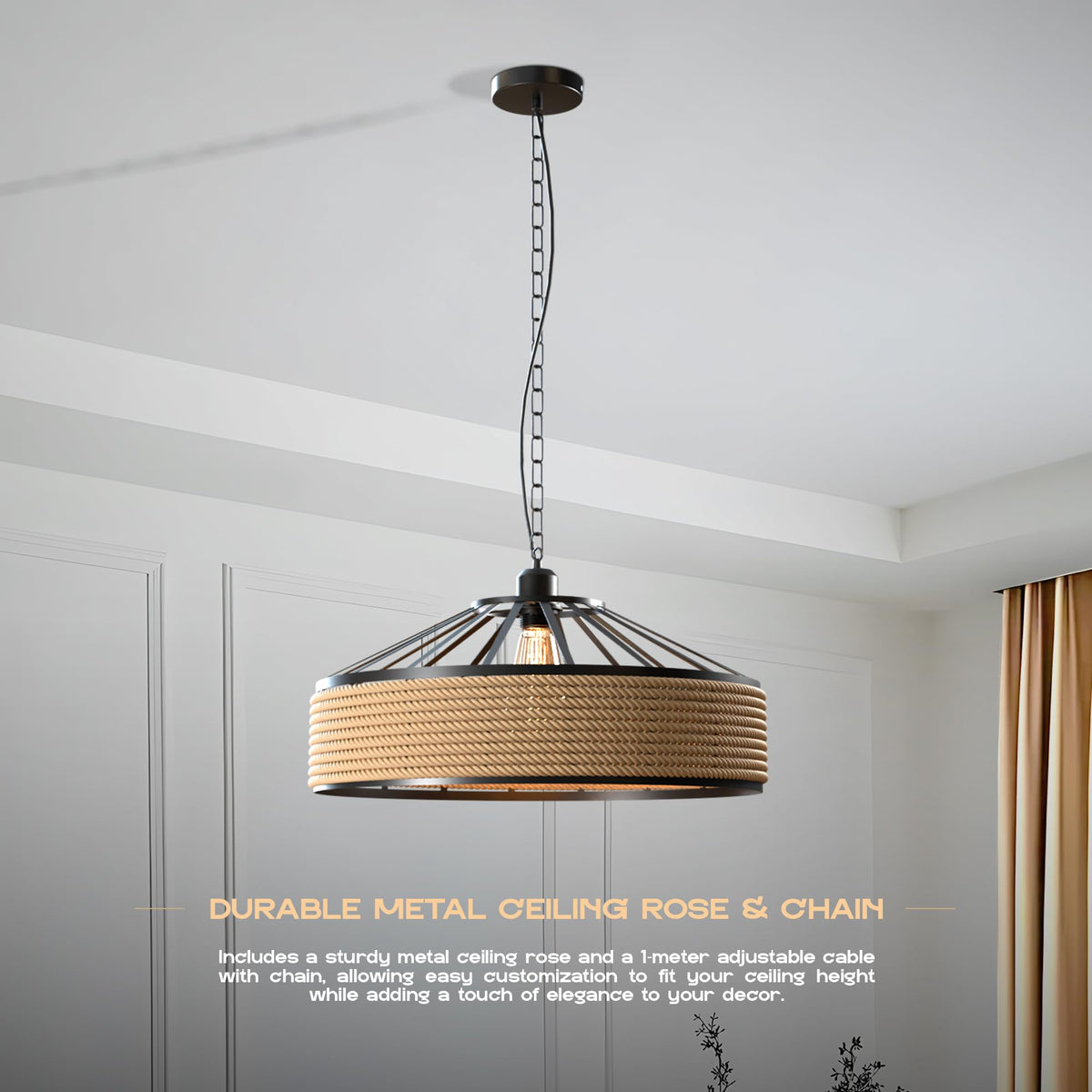 dining room hemp rope pendant