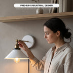 2 Pack Industrial Plug-In E27 Wall Light with Dimmer Switch – 2m Cord ~1205