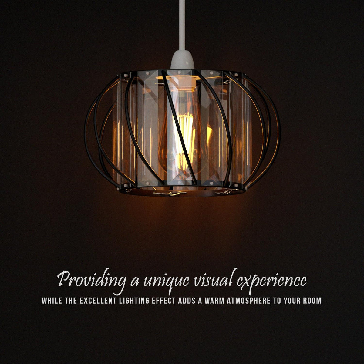 Gold Crystal Glass Pendant Lampshade