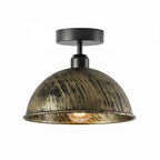 vintage industrial semi-flush mount ceiling light featuring a 21 cm metal dome shade and an E27 bulb fitting