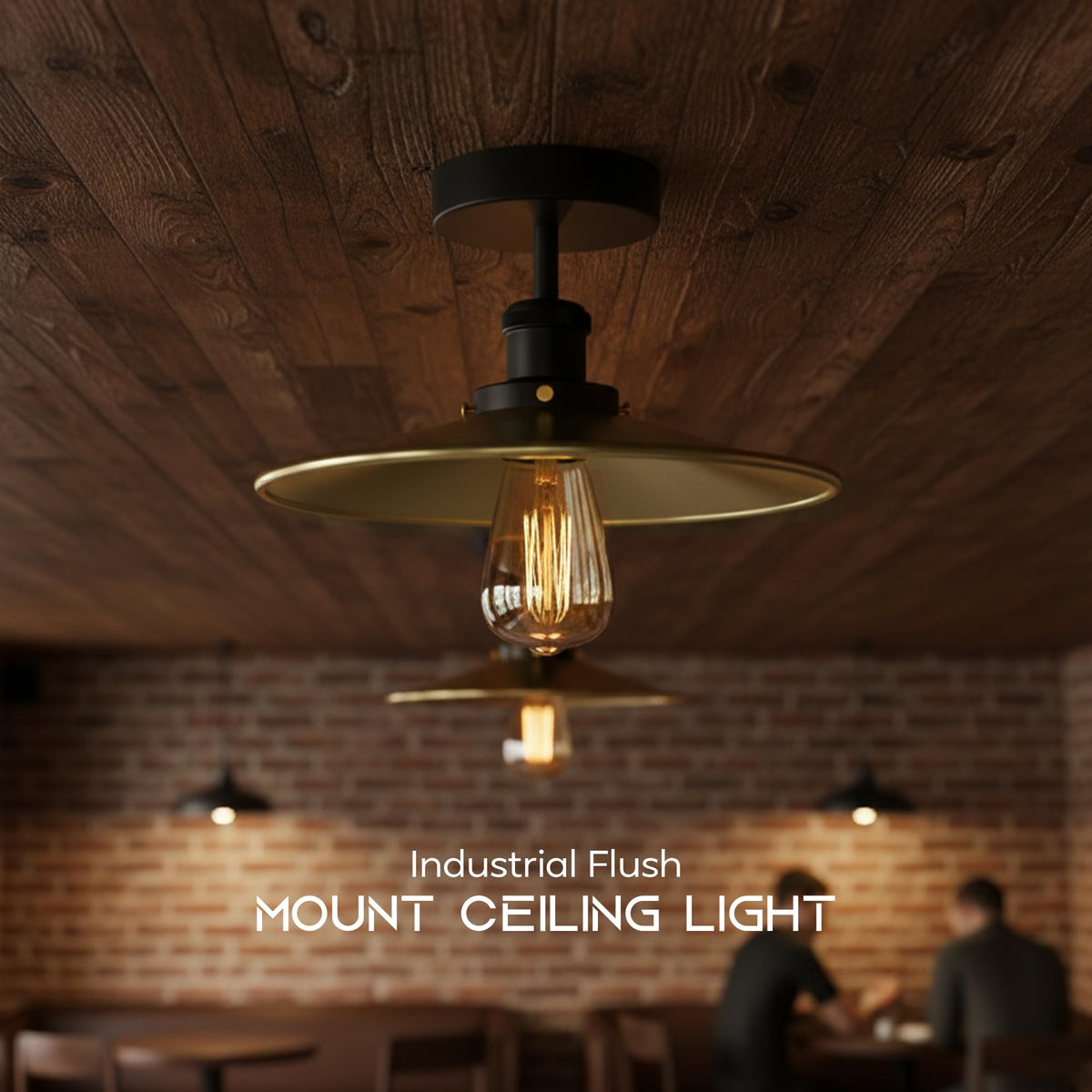 Industrial Semi Flush Mount Ceiling Light Fixture