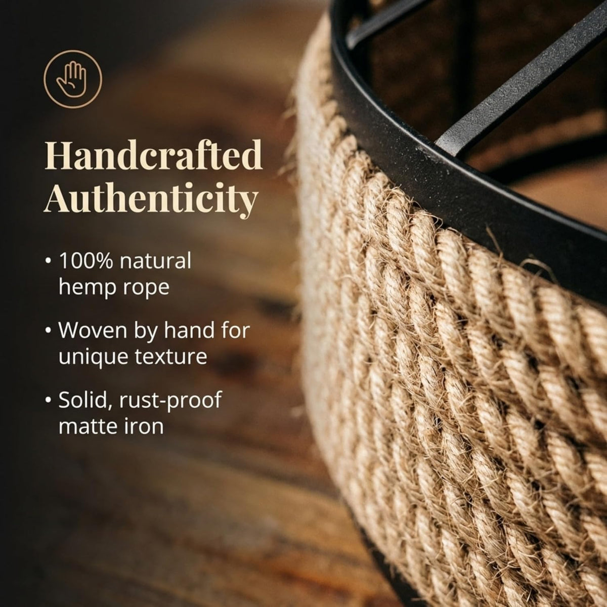 woven hemp rope hanging light