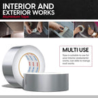 Self Adhesive Aluminium Foil Tape 75mm x 45m HVAC Duct Heat Resistant ~1203