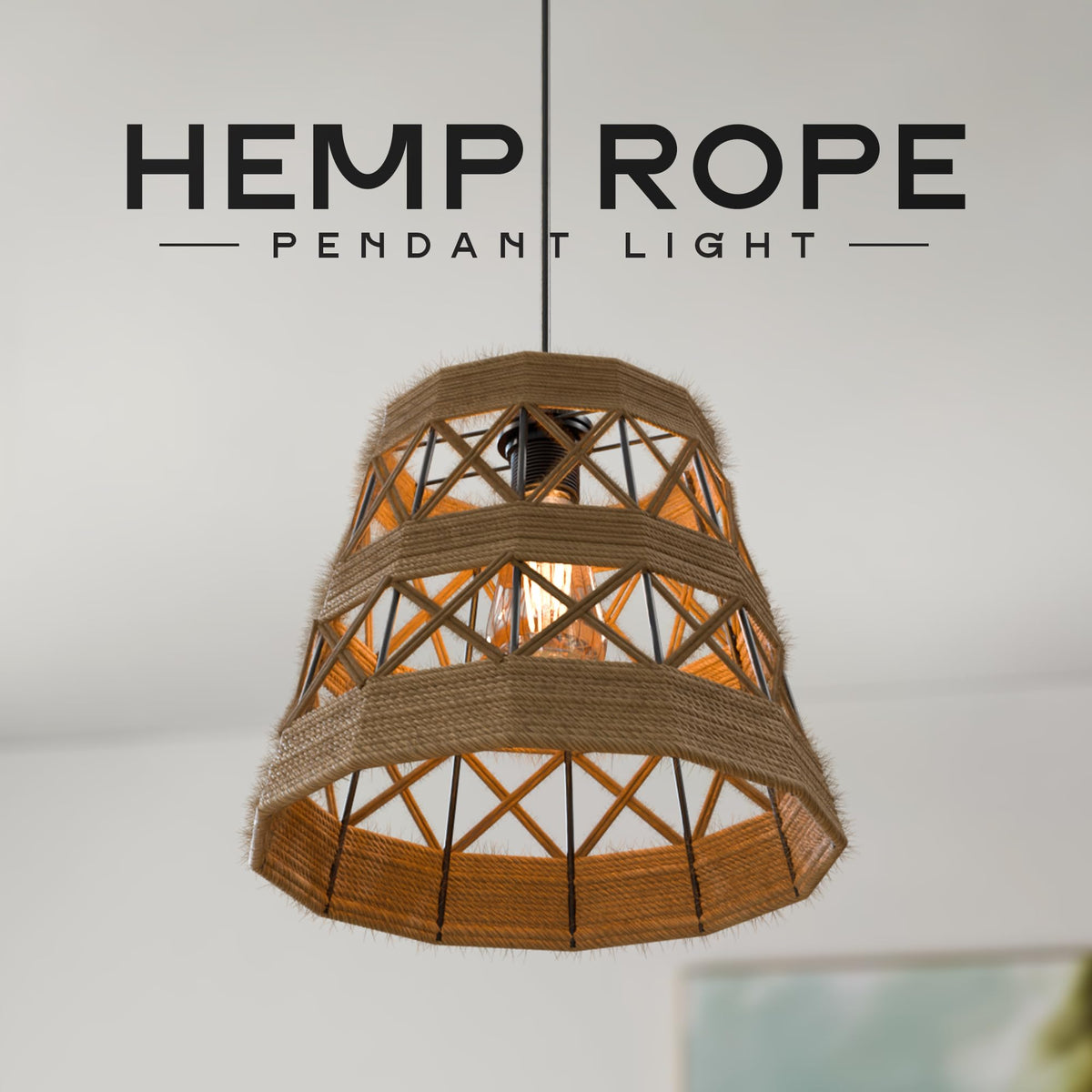 hallway hemp rope pendant lamp