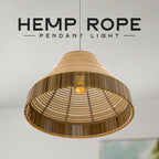 boho hemp rope pendant lamp