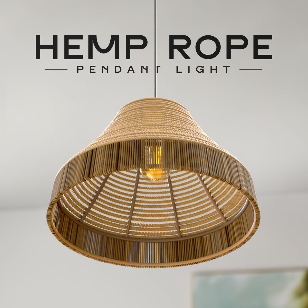 boho hemp rope pendant lamp