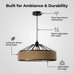 woven hemp rope hanging light