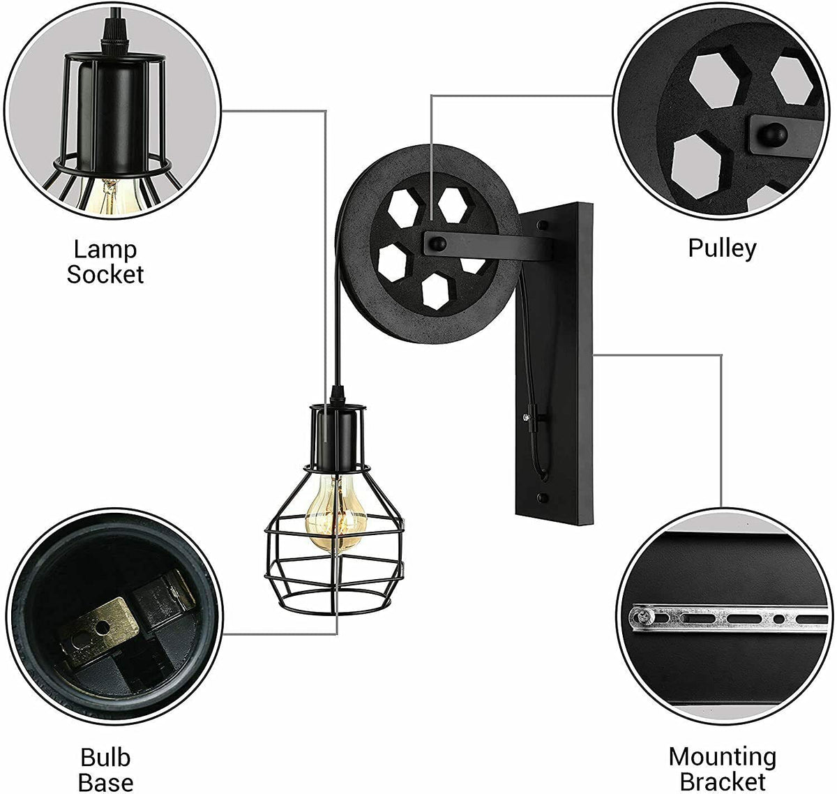 Industrial E27 wall lamp for bedroom
Brushed copper wall light for dining room