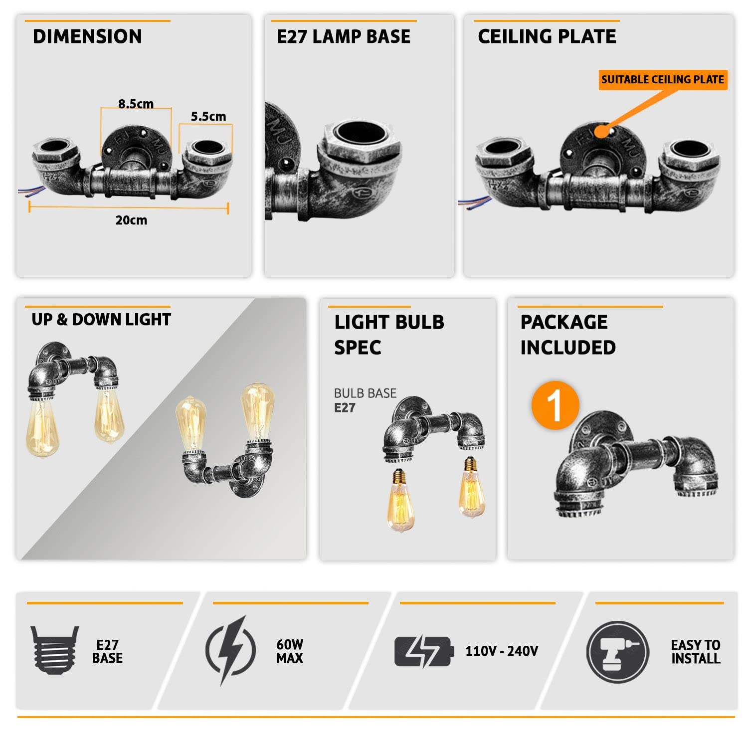 lamp pull steampunk wall light