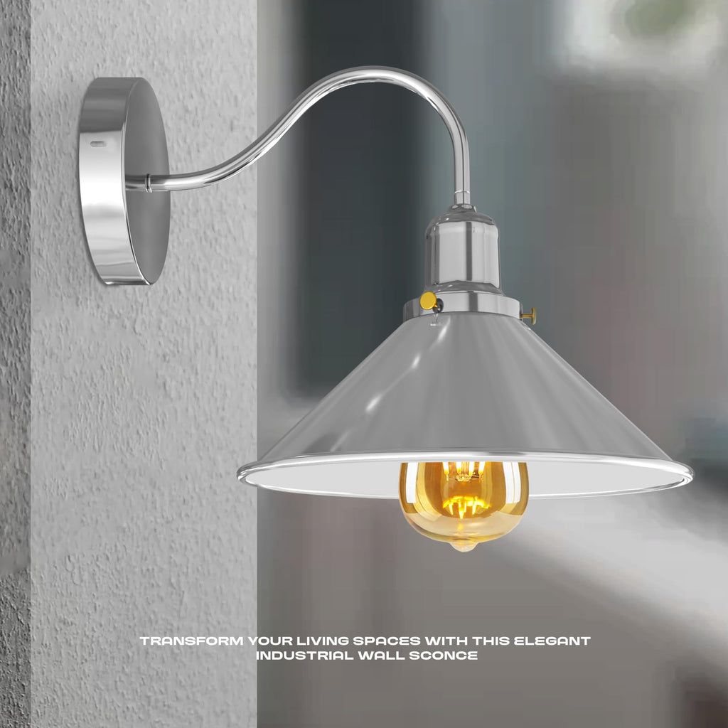 DC VOLTAGE Retro Swan Neck Wall Sconce | Yellow Brass Industrial Light ~1064