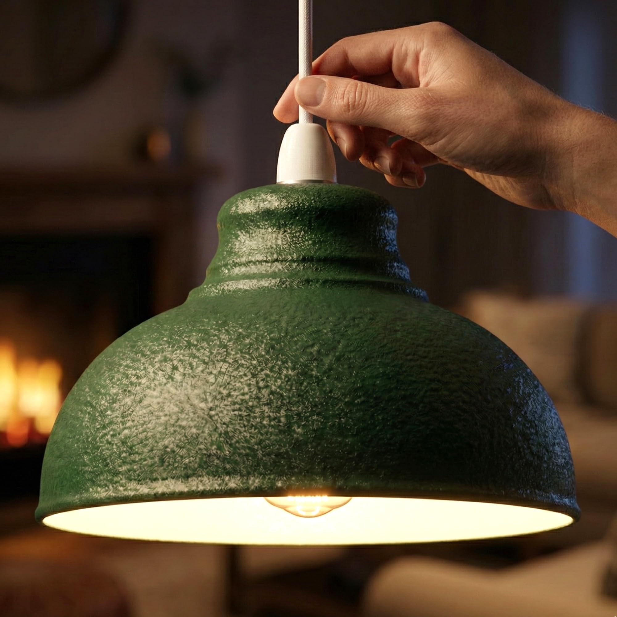 green lamp shade