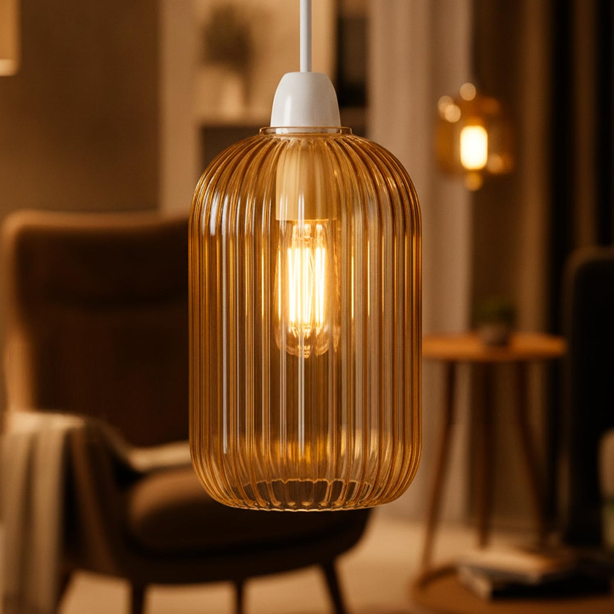 amber glass lamp shade for e27