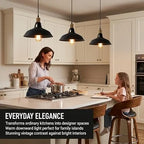 3 Pack Industrial Adjustable Black Pendant Light ~1196