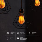 black hanging light with vinta