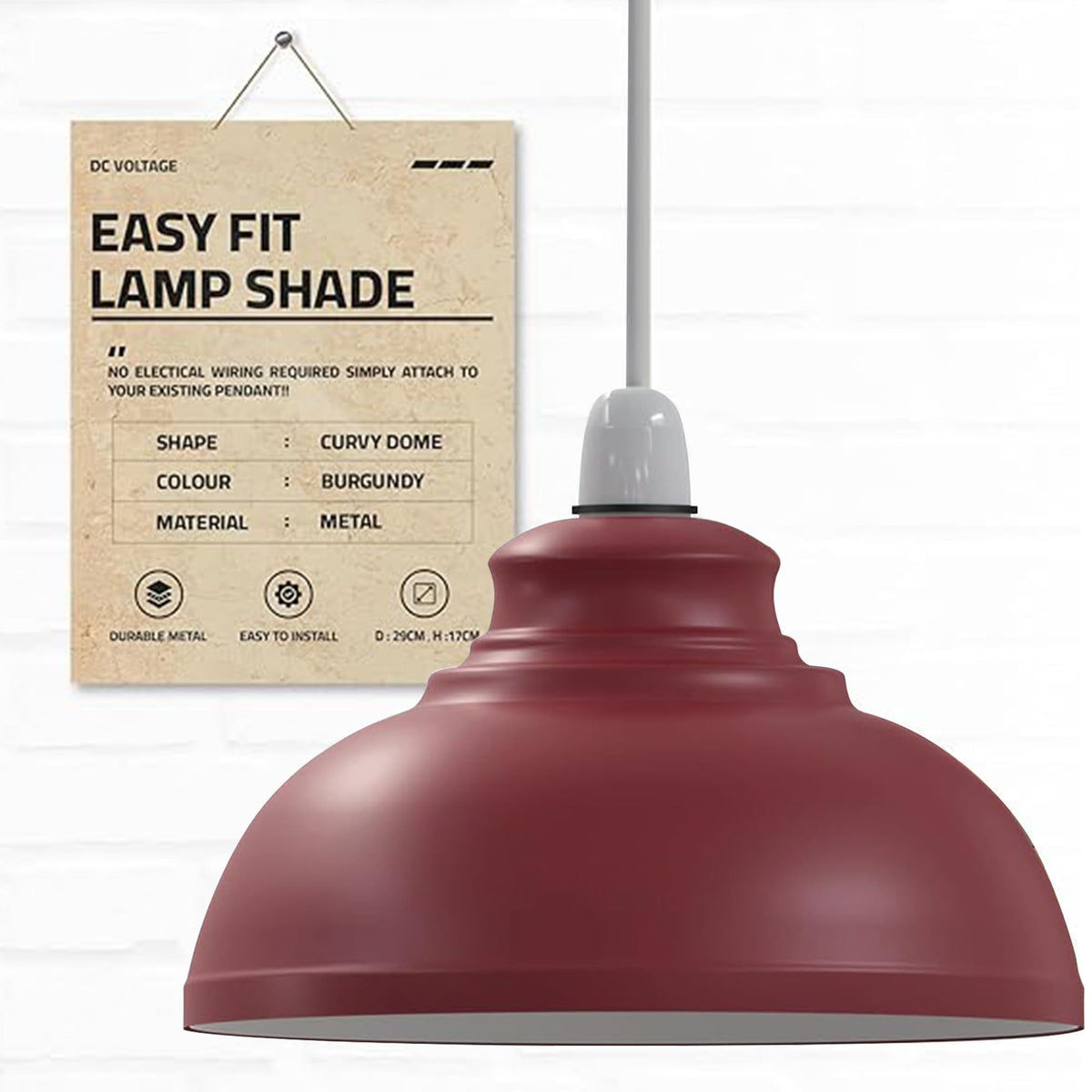retro ceiling light shade fit