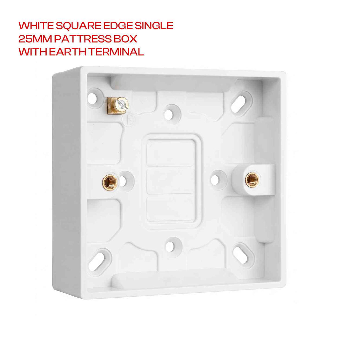 White Surface Mount Pattress Box 16mm ,25mm, 35mm~1254